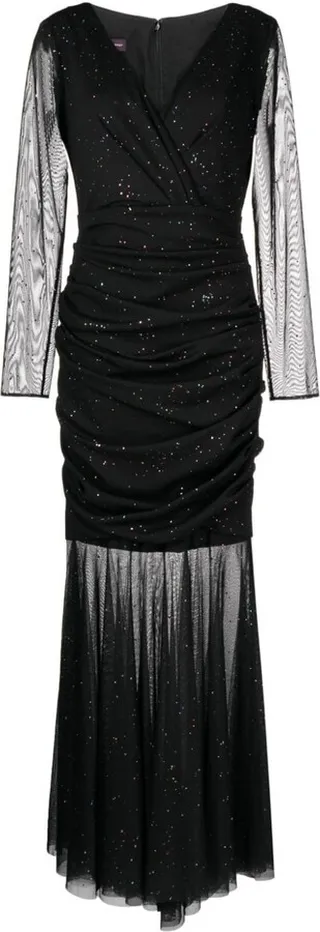 Long-Sleeve Floor-Length Dress