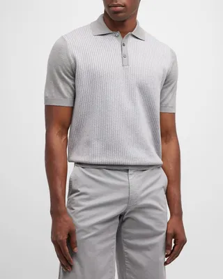 Men's Micro-Geometric Polo Shirt