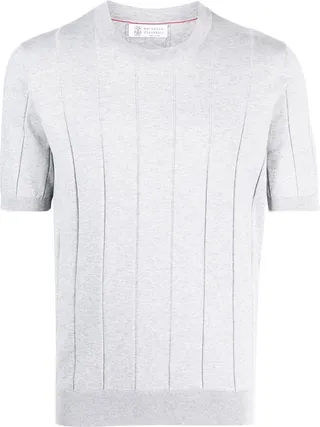 fine-ribbed cotton T-shirt