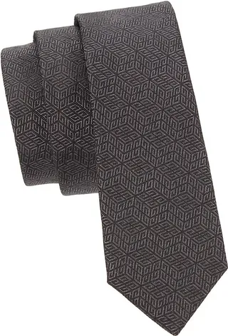 Cube Logo Silk Jacquard Tie