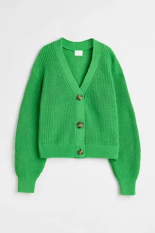Rib-knit Cardigan