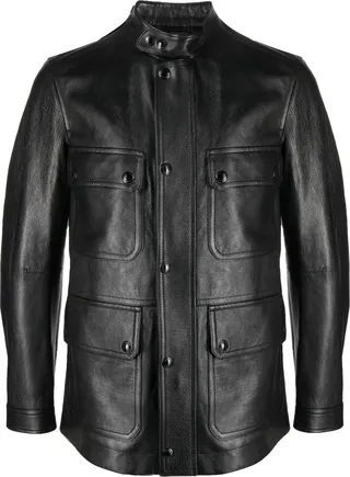 Zip-Up Leather Jacket