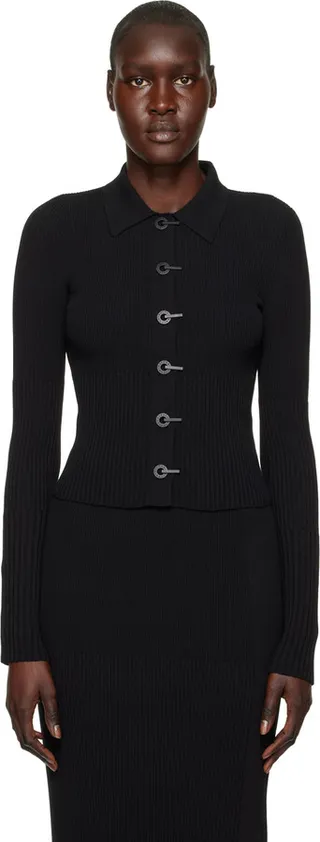 Dion Lee Black Gradient Rib Cardigan