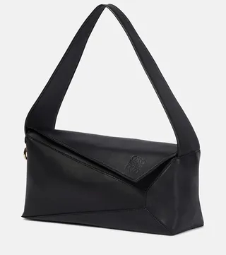 Puzzle slouchy leather shoulder bag