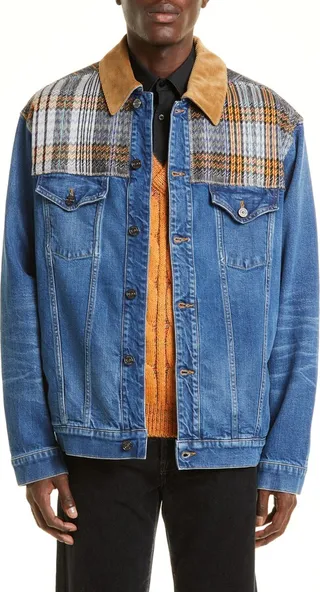 Men's Mixed Media Denim Jacket