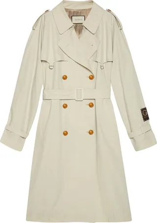 Logo-Patch Trench Coat