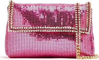 Crystal-Embellished Mesh Bag