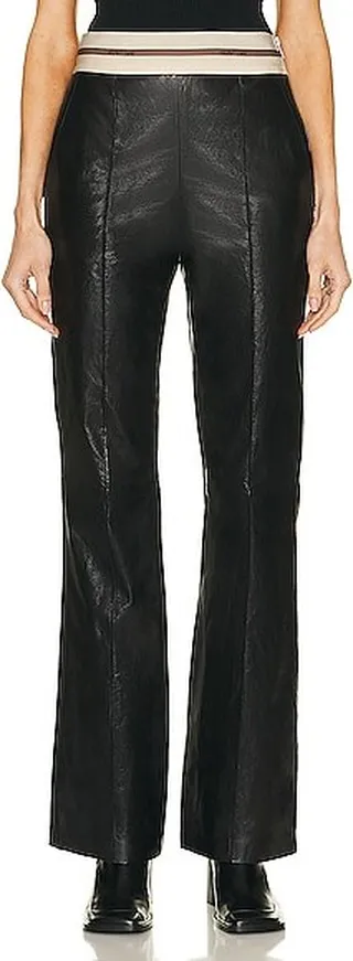 Helmut Lang Leather Pull On Pant in Black