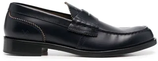 Pinked-Edge Leather Loafers