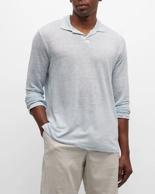 Men's Linen Knit Polo Shirt