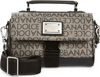 Logo Print Canvas & Leather Crossbody Bag
