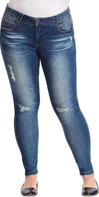Democracy Womens Absolution Jegging (Blue Distressed) Women's Jeans