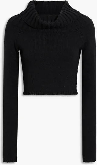 Zora cropped cotton-blend turtleneck sweater