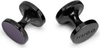 Round cufflinks with colored enamel core
