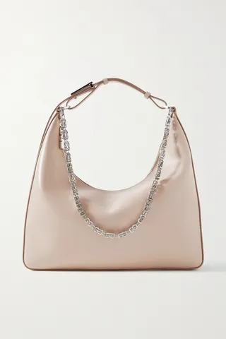 Givenchy - Moon Cut Medium Chain-embellished Leather Shoulder Bag - Brown