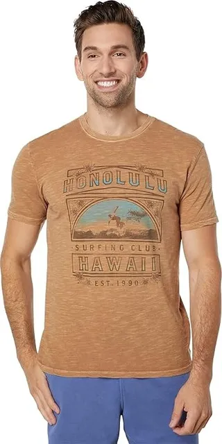 Lucky Brand Honolulu Surf Graphic Tee (Chipmunk) Men's Clothing