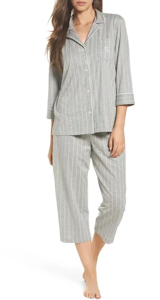 Knit Crop Cotton Pajamas