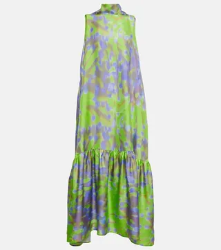 Oslo silk twill maxi dress