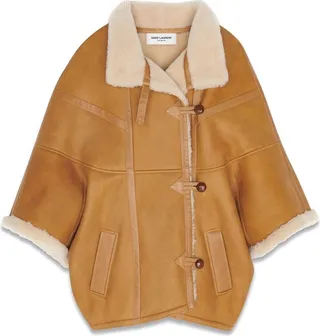 Coccoon shearling cape