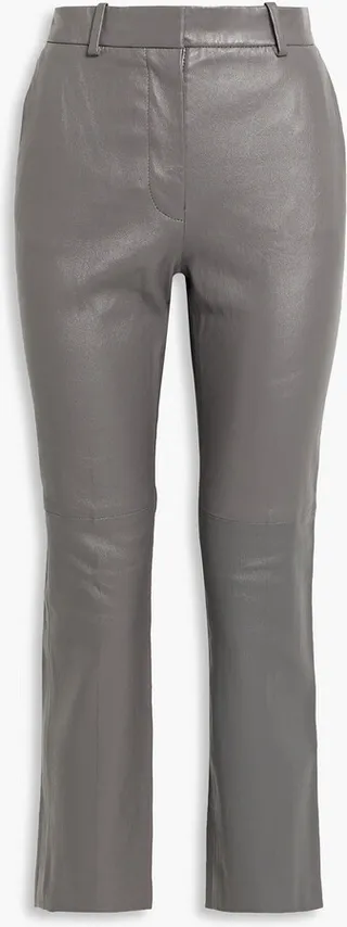 Coleman cropped leather slim-leg pants