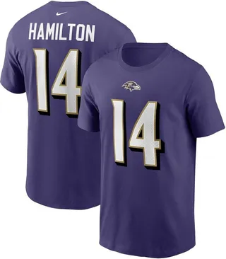 Men's Nike Kyle Hamilton Purple Baltimore Ravens 2022 Nfl Draft First Round Pick Player Name & Number T-shirt