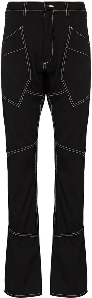 Patchwork Tailored Straight-Leg Trousers