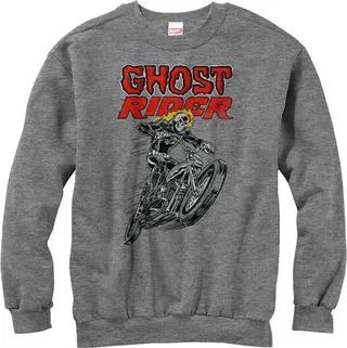 Men's Marvel Ghost Rider Flames Sweatshirt - Athletic Heather - 2X Large