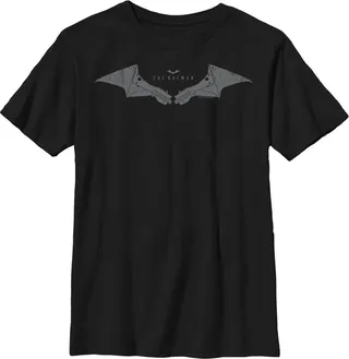 Boy's The Batman Batarang Logo T-Shirt - Black - X Large