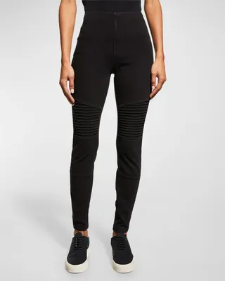 High-Rise Moto Denim Leggings