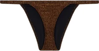 Metallic-Threading Bikini Bottoms