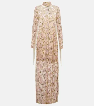 Embellished mesh dress