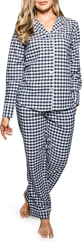 Gingham Cotton Flannel Pajama Set