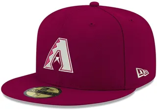 Men's New Era Cardinal Arizona Diamondbacks Logo White 59FIFTY Fitted Hat