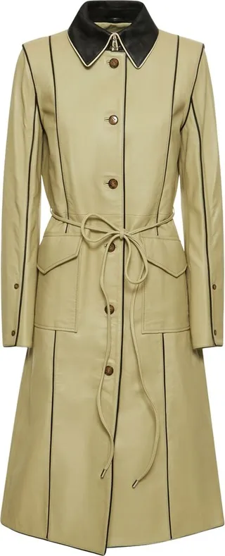 Amalie leather long coat