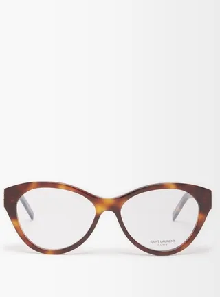 Ysl-logo Cat-eye Acetate Glasses