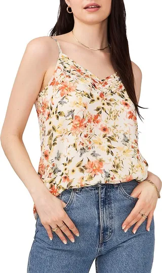 Floral Pintuck Camisole