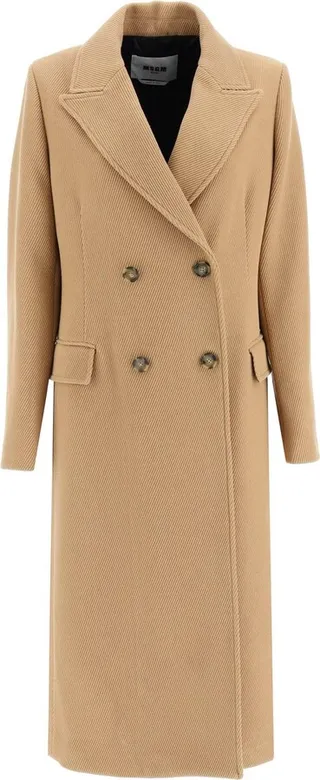 Msgm Ribbed Wool Coat