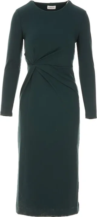 P.A.R.O.S.H. Gathered-Detail Crewneck Midi Dress