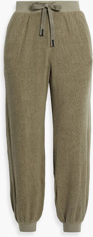 Cropped Supima cotton and modal-blend fleece track pants