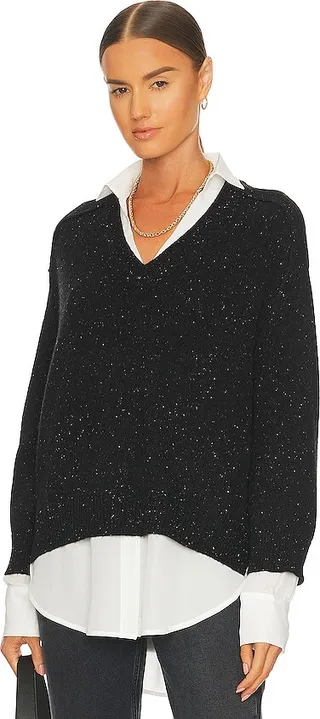 V-Neck Layered Pullover