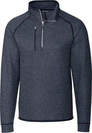 Cutter & Buck Mainsail Sweater-Knit Mens Half Zip Pullover Jacket - Liberty Navy Heather - S