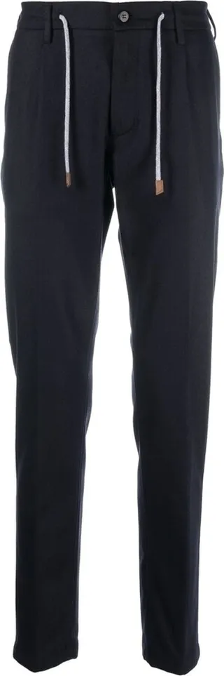 Drawstring Tapered Wool Trousers