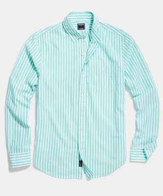 Summer Weight Favorite Shirt in Green Stripe