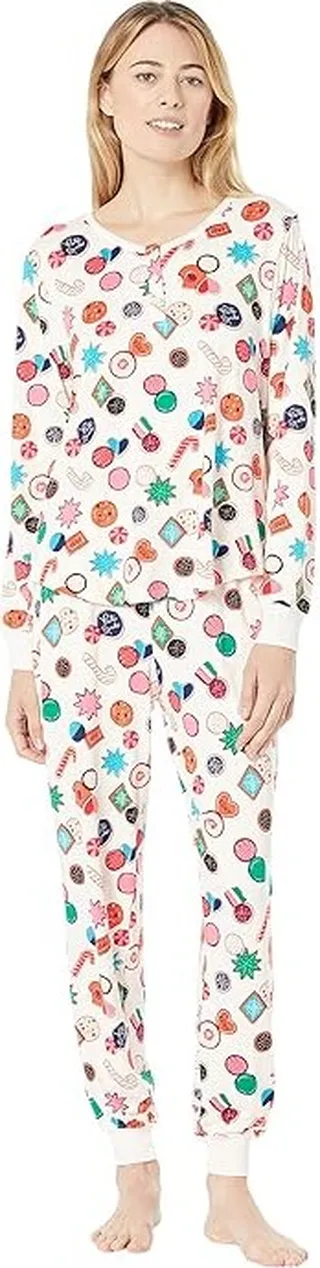 Kate Spade New York Brushed Jersey Joggers PJ Set (Holiday Spirit) Women's Pajama Sets