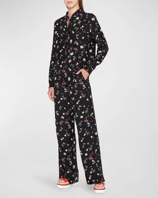 Ditsy Floral Printed Button-Front Shirt
