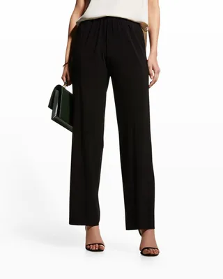 Stretch-Knit Straight-Leg Pants