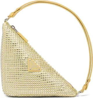Triangle crystal-embellished mini bag
