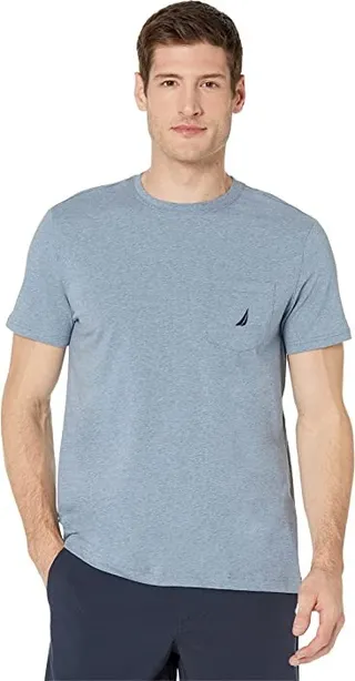 Nautica Performance Deck Pocket T-Shirt (Deep Anchor Heather) Men's Clothing