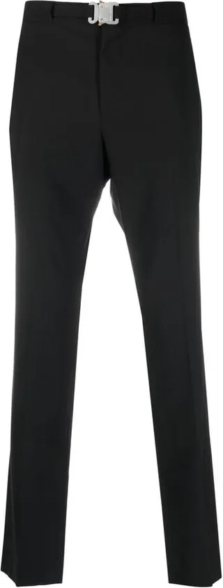 Clip-Buckle Straight Leg Trousers
