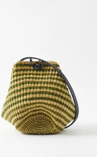 No. 14 Leather-trimmed Basket Bag